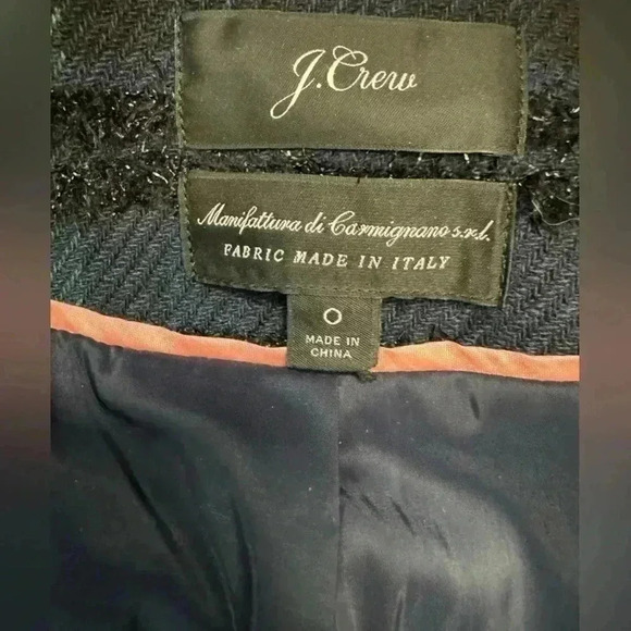 J. Crew Lady Jacket Tweed Blazer Black Watch Plaid 0 Party Festive Holiday Dress - Picture 12 of 16